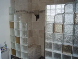 Glass blocks in the bathroom showers made of glass blocks photo