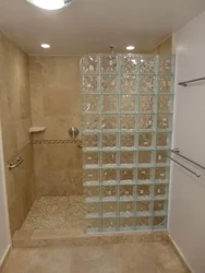 Glass blocks in the bathroom showers made of glass blocks photo