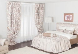 Curtains With Flowers For A White Bedroom Photo