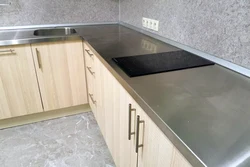 Black baseboard for kitchen countertop photo
