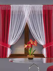 Kitchen window design made from flowers photo