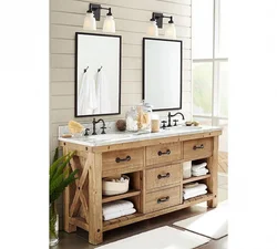 Bathroom cabinet made of wood photo