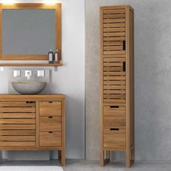 Bathroom cabinet made of wood photo