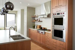 Photo of cabinets for built-in appliances in the kitchen