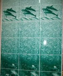 Panels in the bathroom photo with dolphins