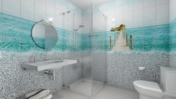 Panels in the bathroom photo with dolphins