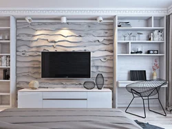 TV fotoşəkili ilə loft üslubunda qonaq otağı