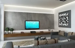 Living room in loft style with TV photo