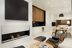 Living room in loft style with TV photo