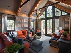 Second light in the living room of a one-story house photo