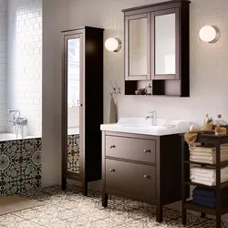 Photo of furniture with a mirror for the bathroom