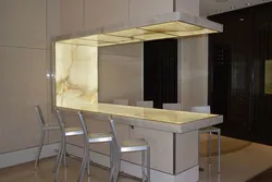 Photo of kitchen bar counters made of marble