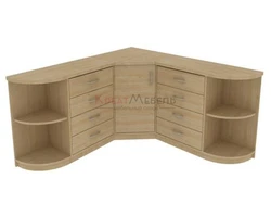 Corner chests of drawers in the bedroom for TV photo