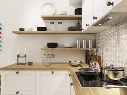 Kitchen shelves in Scandinavian style photo