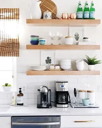 Kitchen Shelves In Scandinavian Style Photo