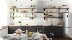 Kitchen shelves in Scandinavian style photo