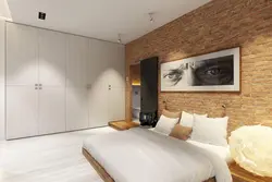 Loft tərzi fotoşəkildə yataq otağı üçün qarderob