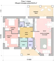 House with kitchen, living room and three bedrooms photo