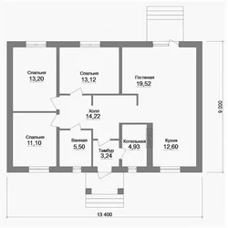 House with kitchen, living room and three bedrooms photo