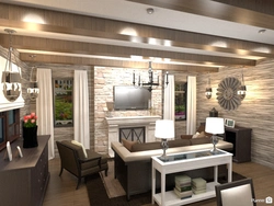 House project with kitchen, living room and terrace photo