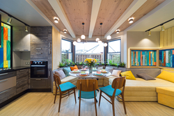 House project with kitchen, living room and terrace photo