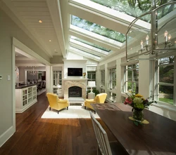 House project with kitchen, living room and terrace photo