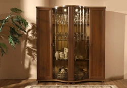 Wardrobe for linen and clothes in the living room photo