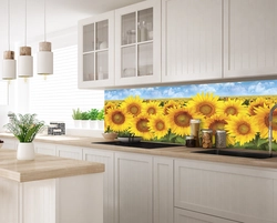 Apron with flowers made of plastic in the kitchen photo