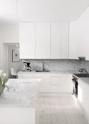 Тарҳи ошхона бо акс countertop мармар сафед