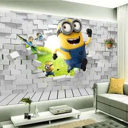 3D photo wallpaper on the wall in a children's bedroom