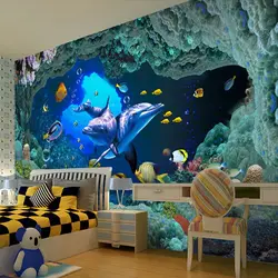 Балалар жатын бөлмесіндегі қабырғаға 3D фото тұсқағаз
