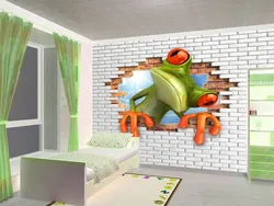 Балалар жатын бөлмесіндегі қабырғаға 3D фото тұсқағаз