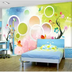 3D photo wallpaper on the wall in a children's bedroom