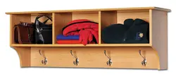 Shoe shelves and hangers in the hallway photo