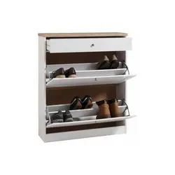 Shoe rack with mirror in the hallway photo