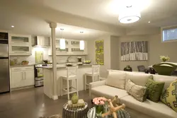 Interior photo of apartments with one room and kitchen
