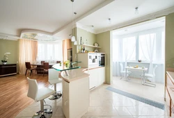 Interior photo of apartments with one room and kitchen