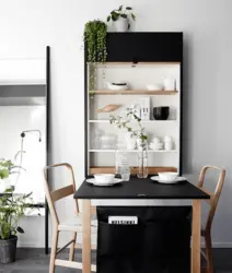 Dining Table For A Small Kitchen Against The Wall Photo