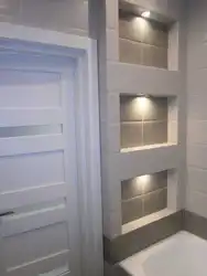 Ванна с полками из плитки или гипсокартона фото
