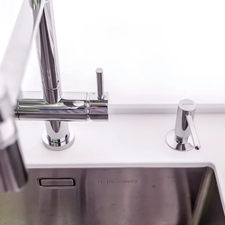 Built-in detergent dispenser in the kitchen photo