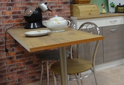 Kitchen tables photos that are attached to the wall