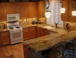 Countertop Санги Ҳезум Назар Барои Акс Ошхона