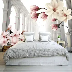 3 d wallpaper for bedroom photo with flowers