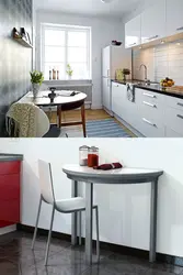 Стол для маленькой кухни с закругленными краями фото