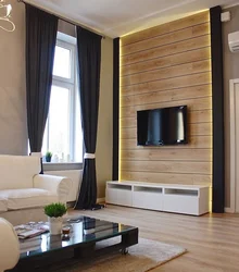 Wood paneling on the wall in the living room photo