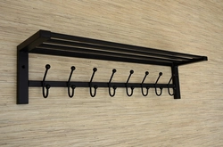 Coat Rack With Shelf In The Hallway Made Of Wood Photo