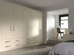 White Wardrobe In The Bedroom On The Entire Wall Photo