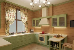 What color to paint the kitchen at the dacha photo