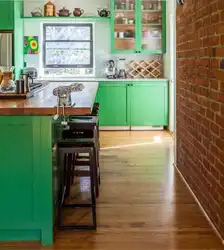 What color to paint the kitchen at the dacha photo