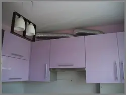 Suspended ceiling in the kitchen with a gas pipe photo
